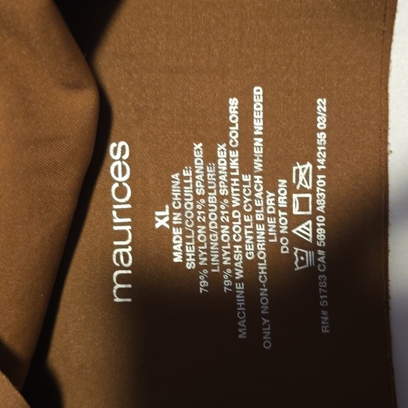 Maurices XL Brown Seamless Bralette/Sports Bra - Criss-Cross Back - Picture 2 of 2